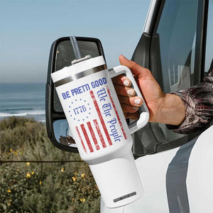 Be Pretti Good 1776 Flag Tumbler With Handle We The People Patriotic Protest TS02 Print Your Wear