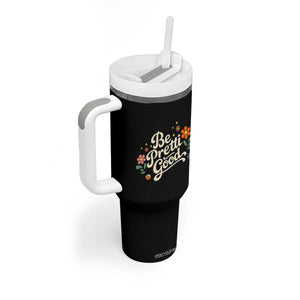 Be Pretti Good Floral Tumbler With Handle Retro Empowerment Statement TS02 Print Your Wear