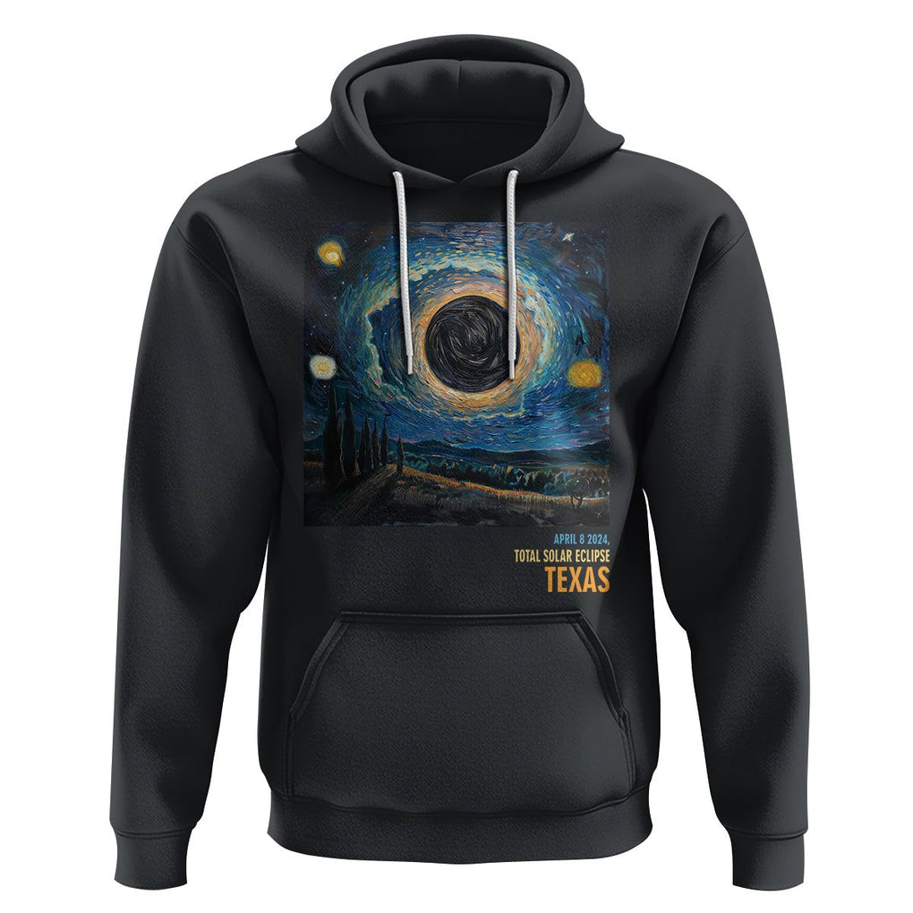 Total Solar Eclipse Hoodie April 8 2024 Starry Night Totality TS02 Black Printyourwear