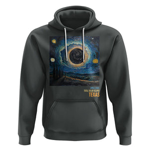 Total Solar Eclipse Hoodie April 8 2024 Starry Night Totality TS02 Dark Heather Printyourwear