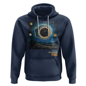 Total Solar Eclipse Hoodie April 8 2024 Starry Night Totality TS02 Navy Printyourwear