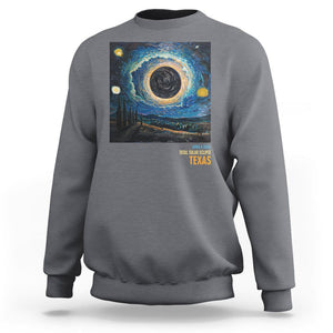 Total Solar Eclipse Sweatshirt April 8 2024 Starry Night Totality TS02 Charcoal Printyourwear