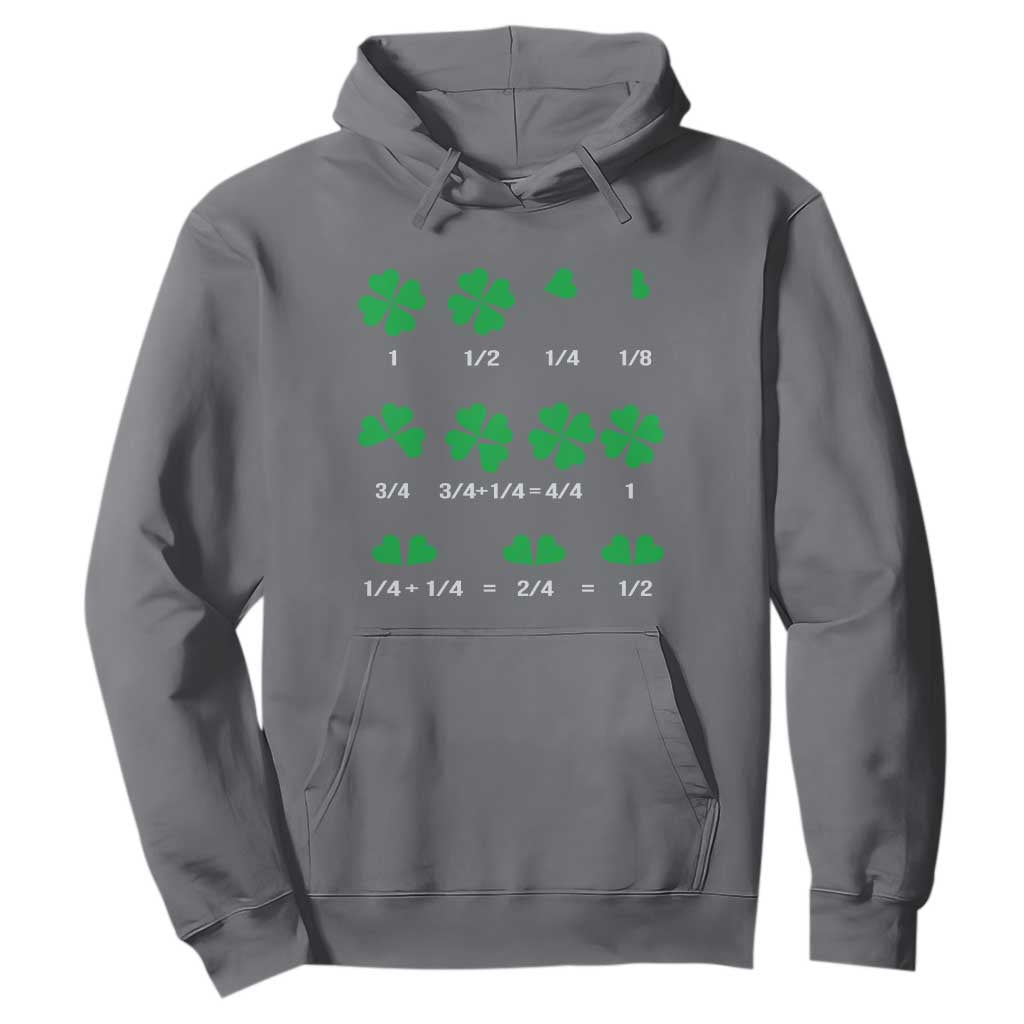 Funny Shamrock Fraction Hoodie St Patrick's Day Math Lover TS02 Charcoal Print Your Wear
