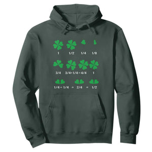 Funny Shamrock Fraction Hoodie St Patrick's Day Math Lover TS02 Dark Forest Green Print Your Wear