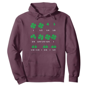 Funny Shamrock Fraction Hoodie St Patrick's Day Math Lover TS02 Maroon Print Your Wear