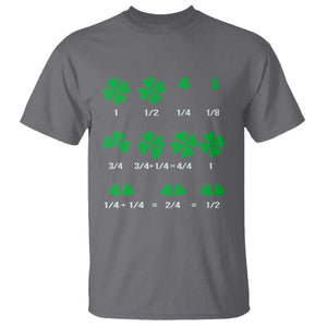 Funny Shamrock Fraction T Shirt St Patrick's Day Math Lover TS02 Charcoal Print Your Wear