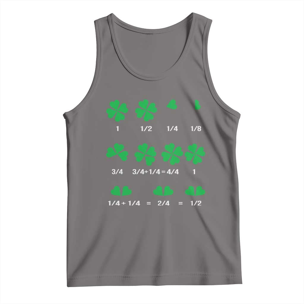 Funny Shamrock Fraction Tank Top St Patrick's Day Math Lover TS02 Deep Heather Print Your Wear