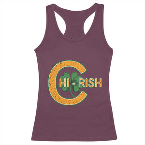 Chicago Irish Chirish Racerback Tank Top Happy Saint Patrick's Day Lucky Shamrock TS02 Maroon Print Your Wear