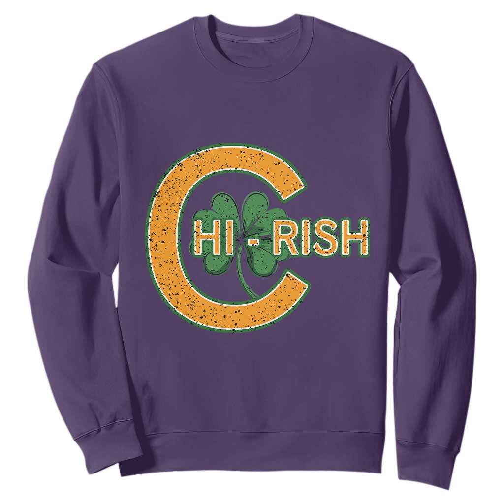 Chicago Irish Chirish Sweatshirt Happy Saint Patrick's Day Lucky Shamrock TS02 Purple Print Your Wear