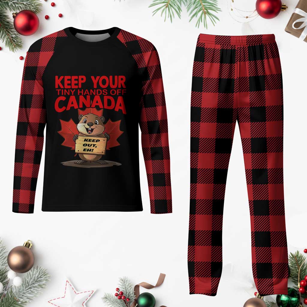 Keep Your Tiny Hands Off Canada Plaid Pajama Set Not For Sale Canadian Maple Leaf Beaver TS02 Buffalo Plaid Print Your Wear