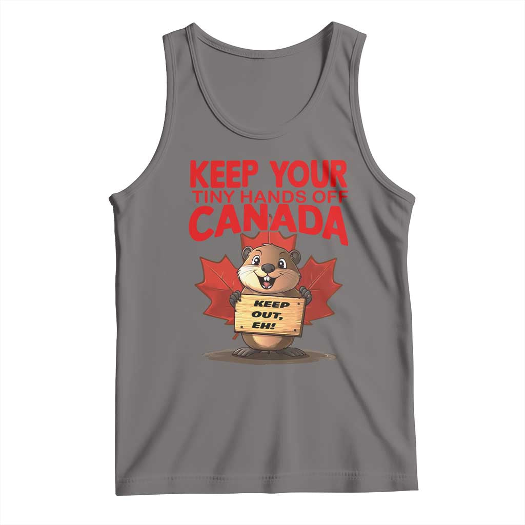 Keep Your Tiny Hands Off Canada Tank Top Not For Sale Canadian Maple Leaf Beaver TS02 Deep Heather Print Your Wear