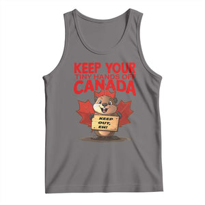 Keep Your Tiny Hands Off Canada Tank Top Not For Sale Canadian Maple Leaf Beaver TS02 Deep Heather Print Your Wear