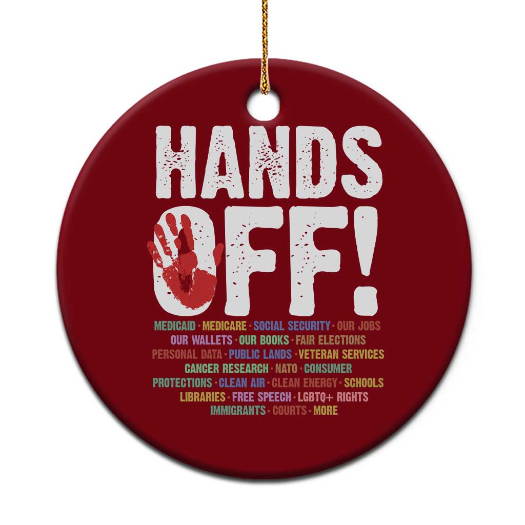 Resist Hands Off Ceramic Ornament Protect USA American We The People TS02 1pc Red Print Your Wear