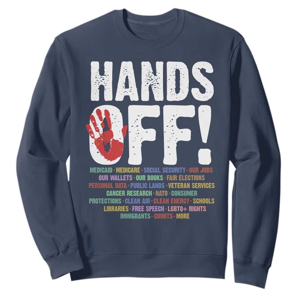 Resist Hands Off Sweatshirt Protect USA American We The People TS02 Navy Print Your Wear
