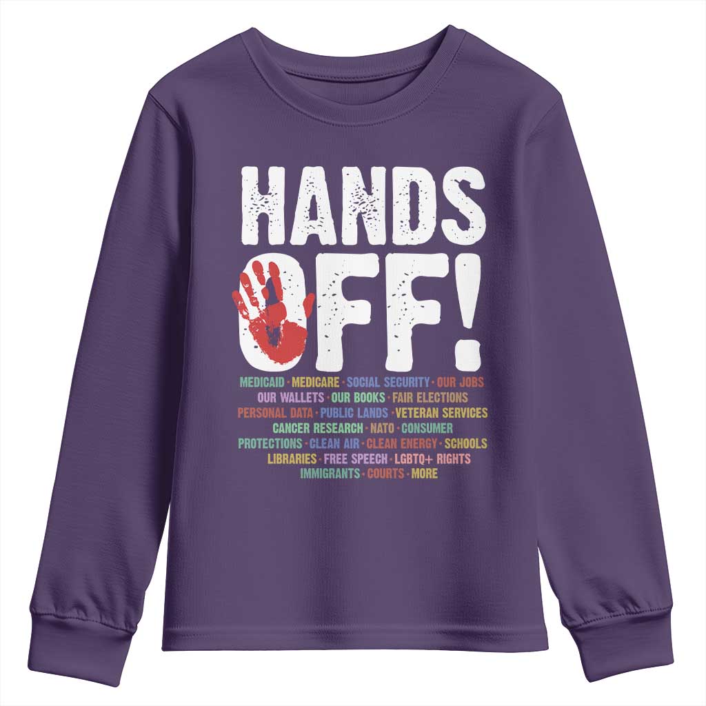 Resist Hands Off Youth Sweatshirt Protect USA American We The People TS02 Purple Print Your Wear
