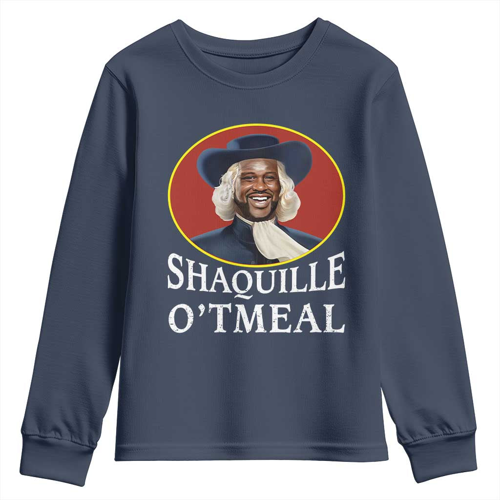 Funny Shaquille Oatmeal Youth Sweatshirt Shaq O'neal Meme Cereal Parody TS02 Navy Print Your Wear