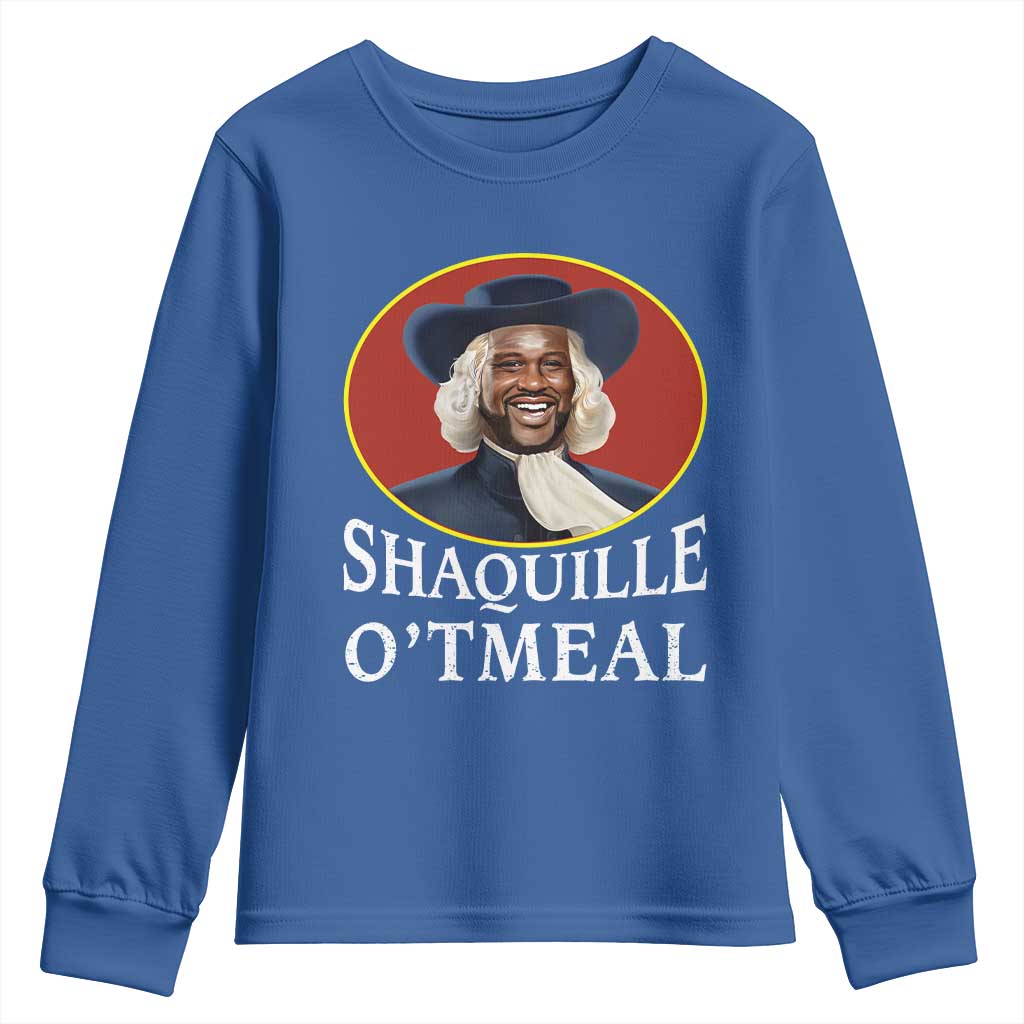 Funny Shaquille Oatmeal Youth Sweatshirt Shaq O'neal Meme Cereal Parody TS02 Royal Blue Print Your Wear
