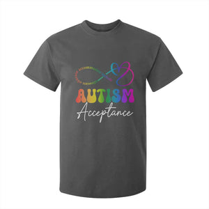 Autism Acceptance T Shirt For Kid Advocate Educate Accomodate Include Rainbow Infinity Symbol TS02 Dark Heather Print Your Wear