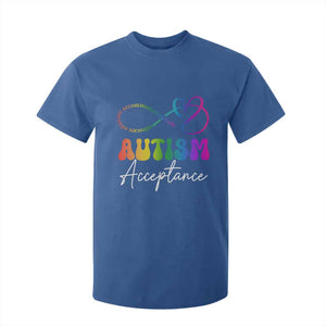 Autism Acceptance T Shirt For Kid Advocate Educate Accomodate Include Rainbow Infinity Symbol TS02 Royal Blue Print Your Wear