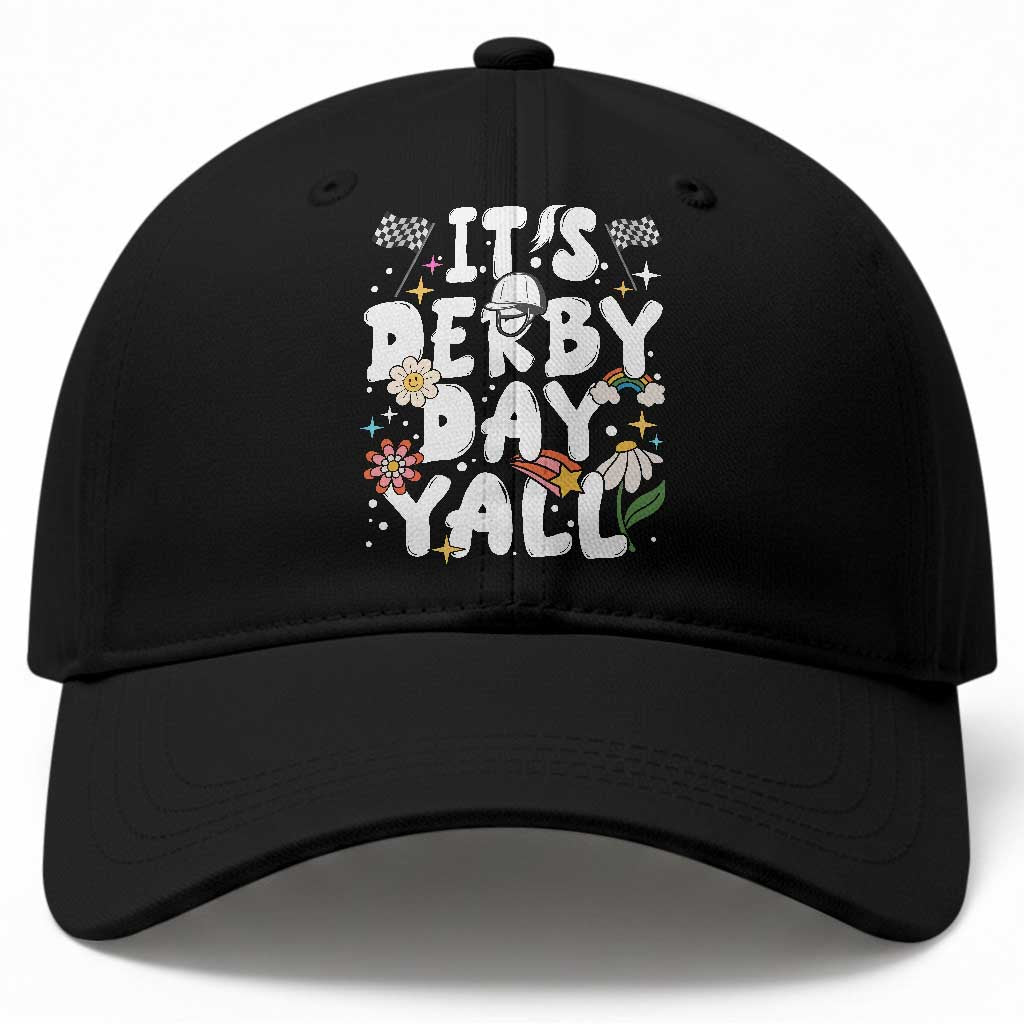 It's Derby Day Y'All Baseball Cap Retro Groovy KY Horse Racing TS02 Print Your Wear