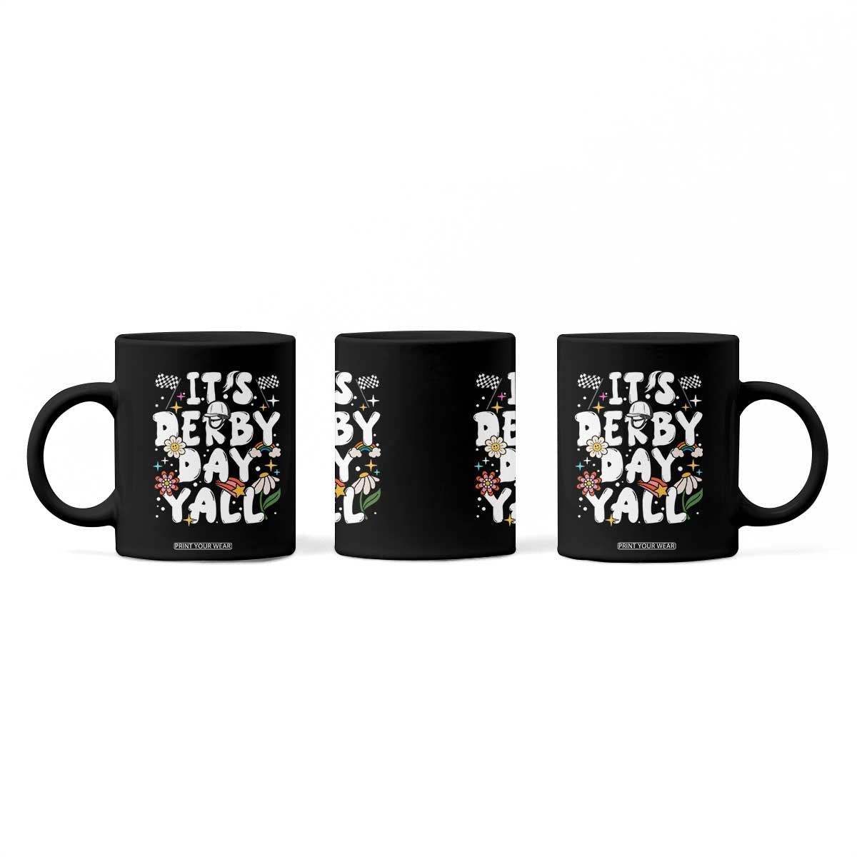 It's Derby Day Y'All Coffee Mug Retro Groovy KY Horse Racing TS02 Print Your Wear