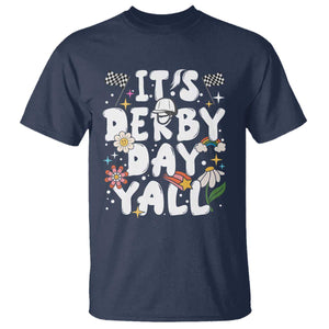 It's Derby Day Y'All T Shirt Retro Groovy KY Horse Racing TS02 Navy Print Your Wear