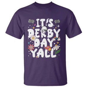 It's Derby Day Y'All T Shirt Retro Groovy KY Horse Racing TS02 Purple Print Your Wear