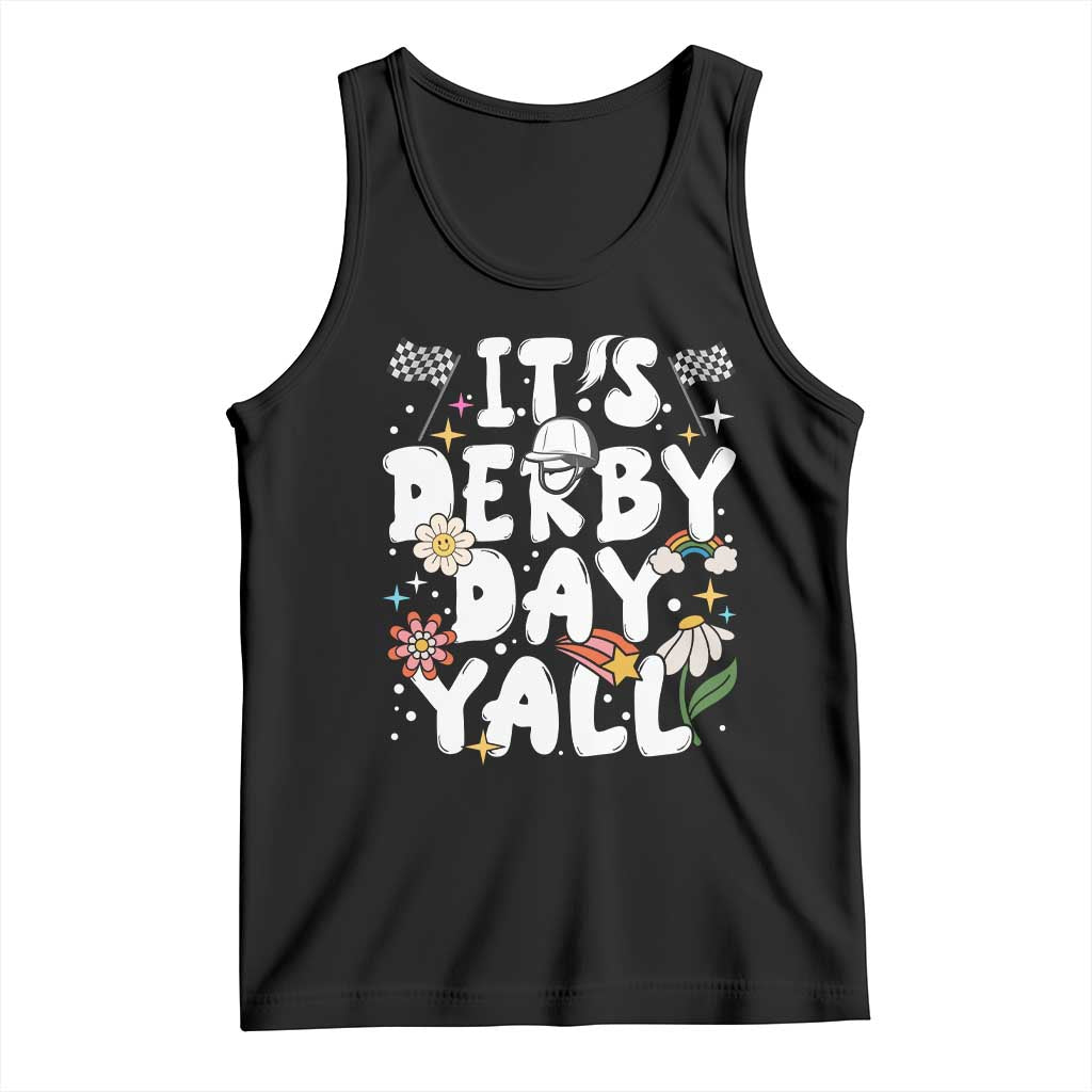 It's Derby Day Y'All Tank Top Retro Groovy KY Horse Racing TS02 Black Print Your Wear
