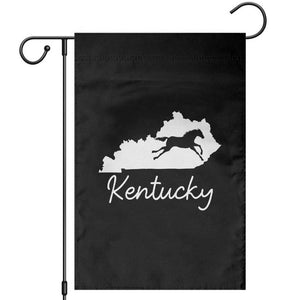 Kentucky State Map with Racing Horse Garden Flag Bluegrass State Pride Equestrian TS02 Black Print Your Wear
