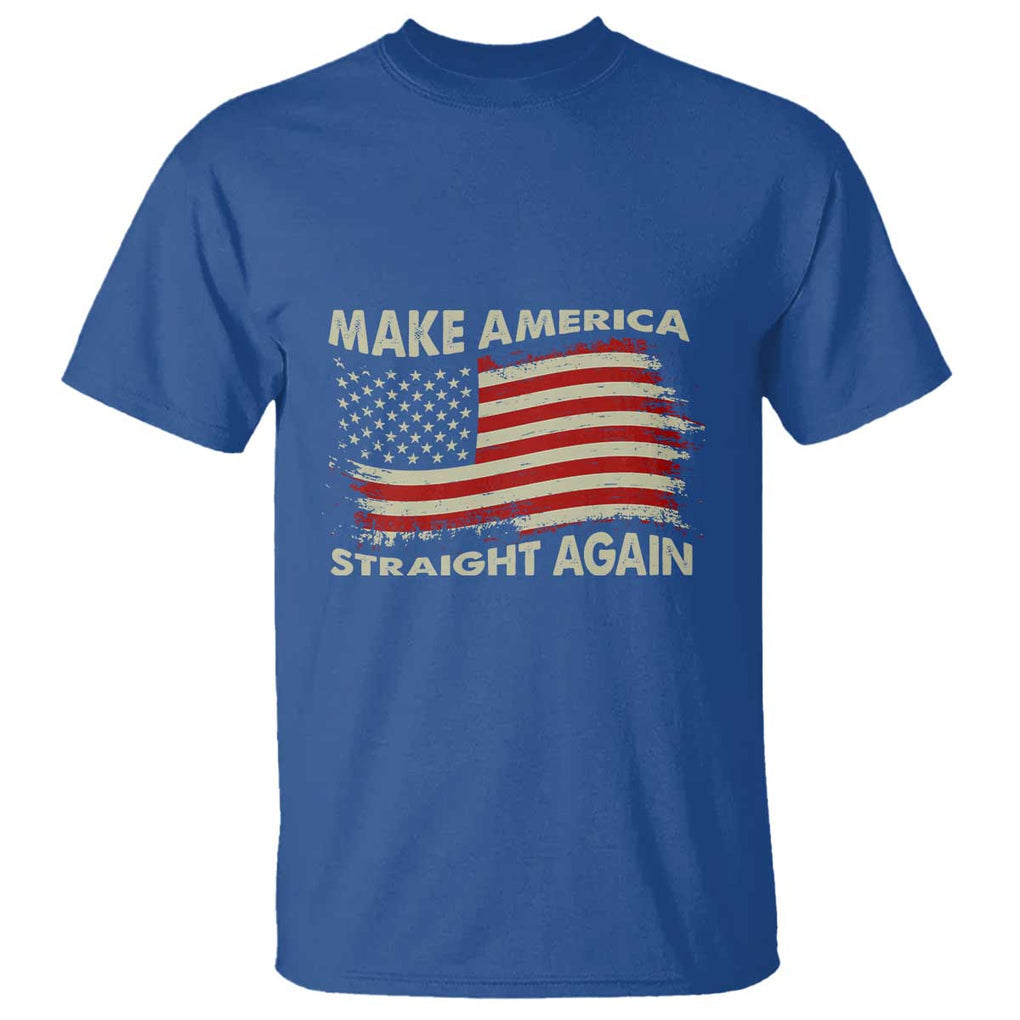 Funny MASA T Shirt Make America Straight Again American Flag Retro Groovy TS02 Royal Blue Print Your Wear