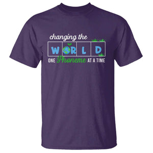 Specialist Teacher T Shirt Changing The World One Phoneme At A Time Teaching Appreciation TS02 Purple Print Your Wear