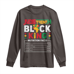 Funny Black King Nutrition Facts Long Sleeve Shirt African American TS02 Dark Chocolate Print Your Wear