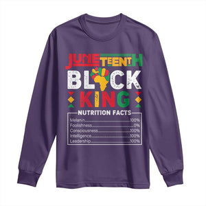 Funny Black King Nutrition Facts Long Sleeve Shirt African American TS02 Purple Print Your Wear