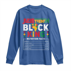 Funny Black King Nutrition Facts Long Sleeve Shirt African American TS02 Royal Blue Print Your Wear