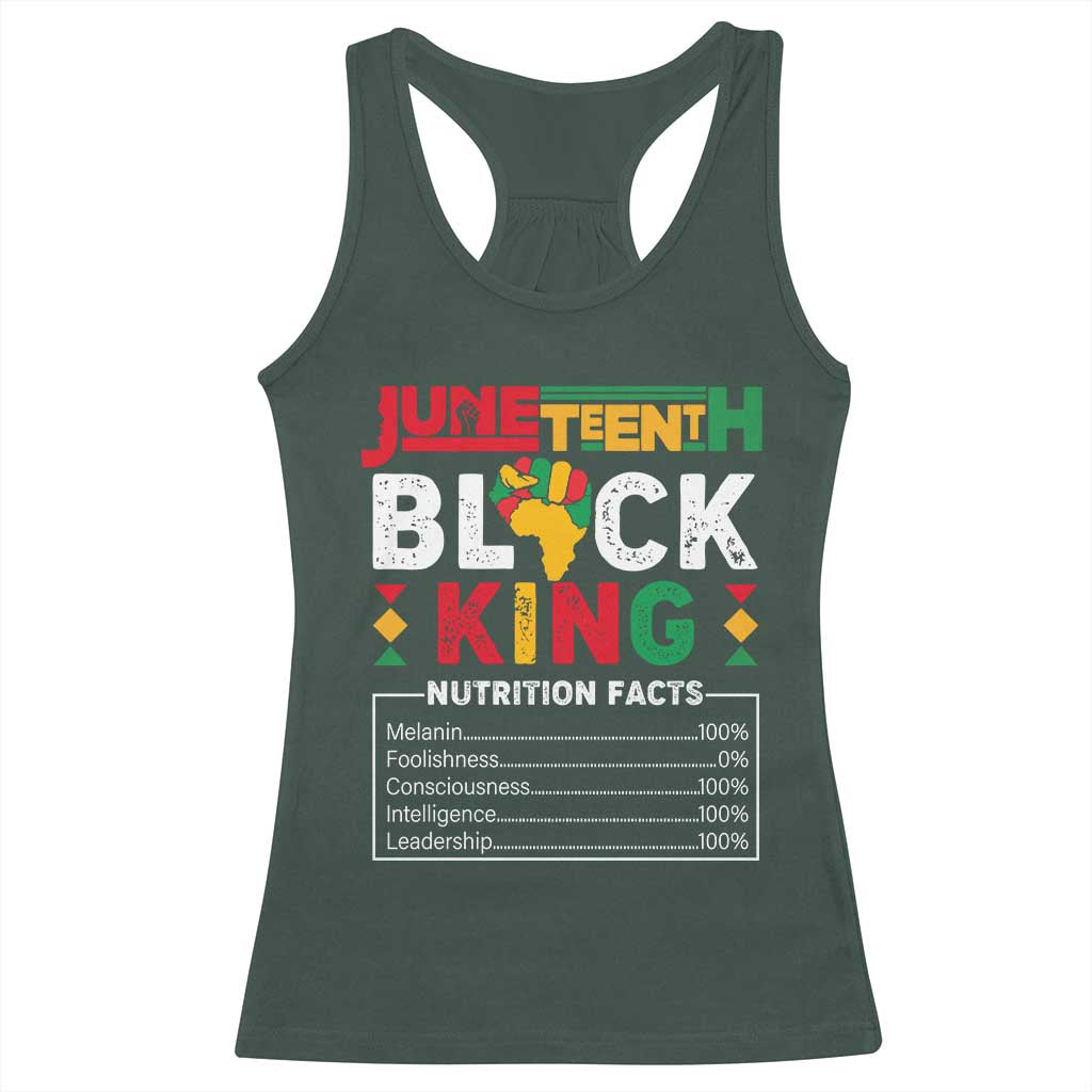 Funny Black King Nutrition Facts Racerback Tank Top African American TS02 Dark Forest Green Print Your Wear