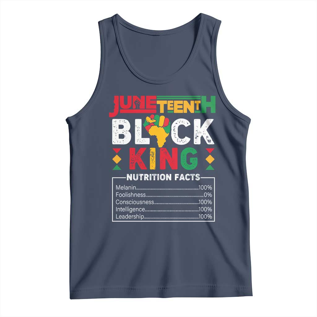 Funny Black King Nutrition Facts Tank Top African American TS02 Navy Print Your Wear