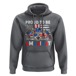 Patriotic American Cat Hoodie Proud To Be An Americat US Flag 4th Of July TS02 Charcoal Print Your Wear