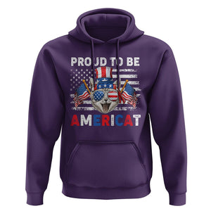 Patriotic American Cat Hoodie Proud To Be An Americat US Flag 4th Of July TS02 Purple Print Your Wear