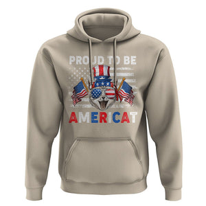 Patriotic American Cat Hoodie Proud To Be An Americat US Flag 4th Of July TS02 Sand Print Your Wear