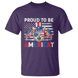 Patriotic American Cat T Shirt Proud To Be An Americat US Flag 4th Of July TS02 Purple Print Your Wear