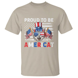 Patriotic American Cat T Shirt Proud To Be An Americat US Flag 4th Of July TS02 Sand Print Your Wear