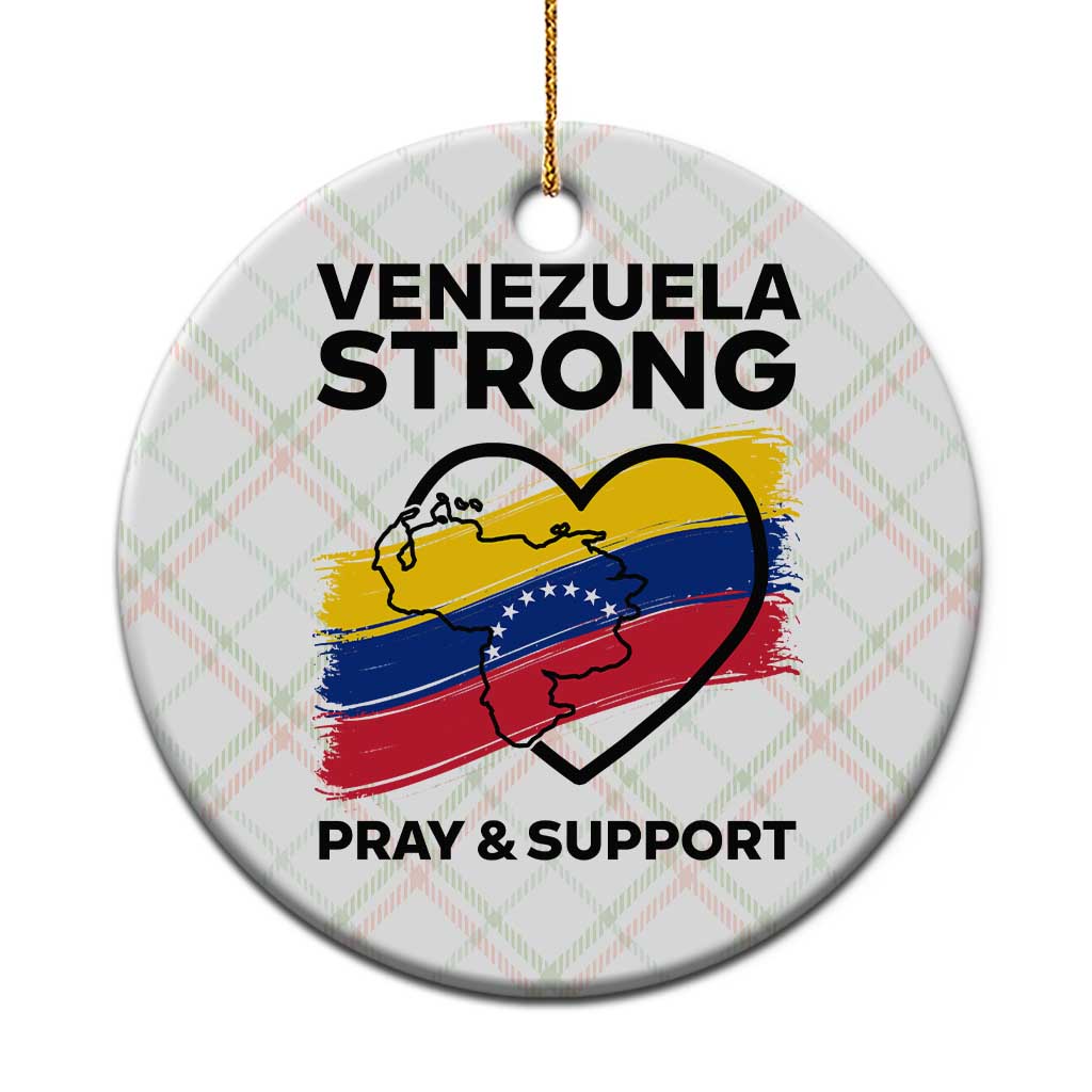Venezuela Strong Pray and Support Ceramic Ornament Solidarity Patriotic Venezuelan Flag Map Heart TS02 1pc Christmas Plaid Print Your Wear