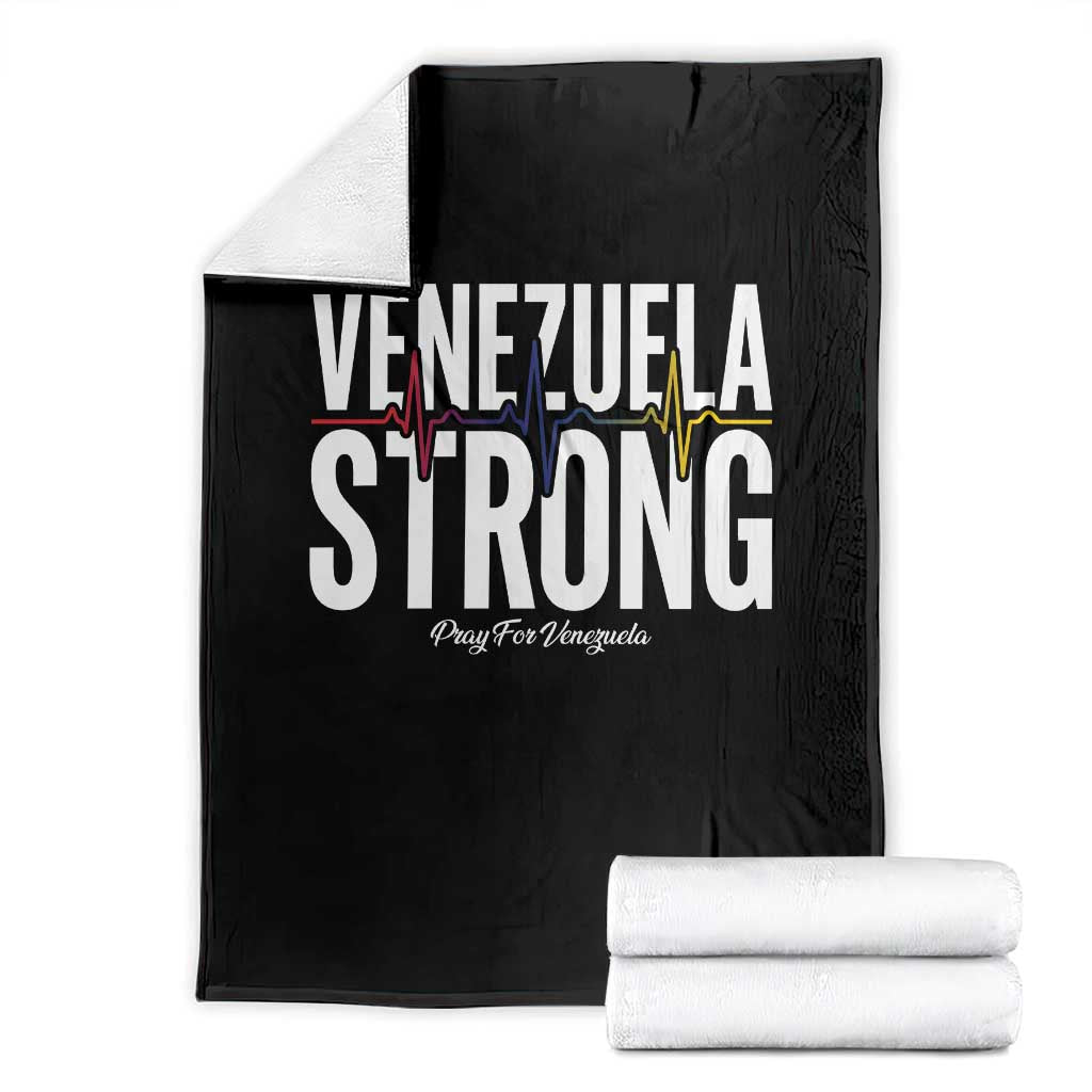 Venezuela Strong Venezuelan Heartbeat Throw Blanket Solidarity Resilience Hope and Prayer TS02 Black Print Your Wear
