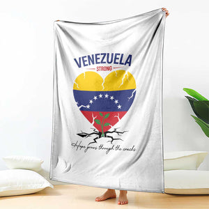 Venezuela Strong Healing Support Throw Blanket Hope Grows Through Cracks Venezuelan Flag Heart TS02 Print Your Wear