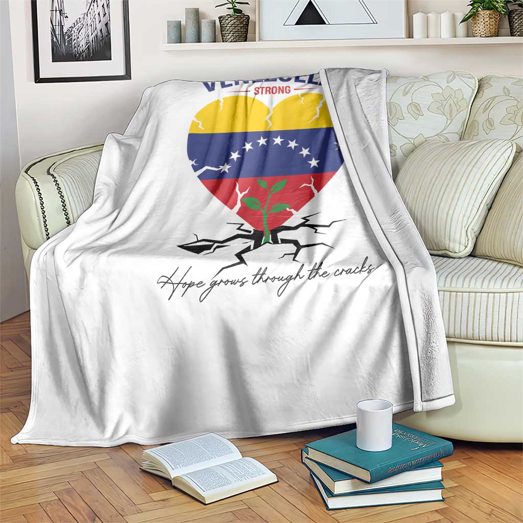 Venezuela Strong Healing Support Throw Blanket Hope Grows Through Cracks Venezuelan Flag Heart TS02 Print Your Wear