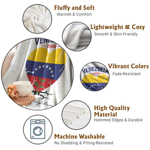 Venezuela Strong Healing Support Throw Blanket Hope Grows Through Cracks Venezuelan Flag Heart TS02 Print Your Wear