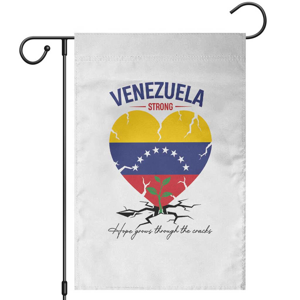 Venezuela Strong Healing Support Garden Flag Hope Grows Through Cracks Venezuelan Flag Heart TS02 White Print Your Wear