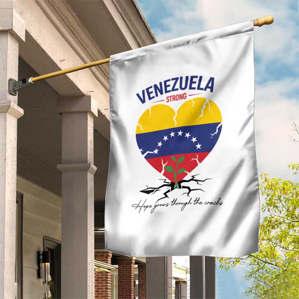 Venezuela Strong Healing Support Garden Flag Hope Grows Through Cracks Venezuelan Flag Heart TS02 Print Your Wear