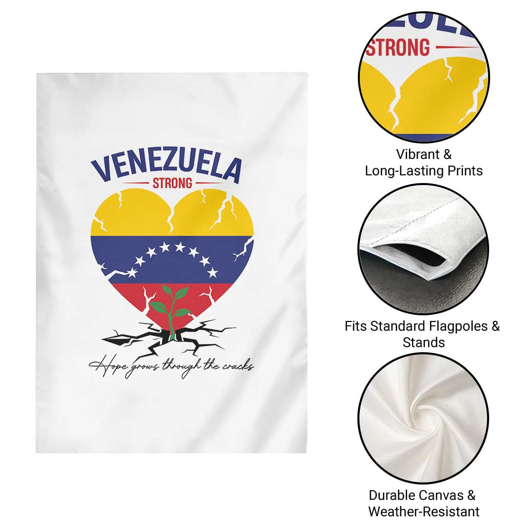 Venezuela Strong Healing Support Garden Flag Hope Grows Through Cracks Venezuelan Flag Heart TS02 Print Your Wear