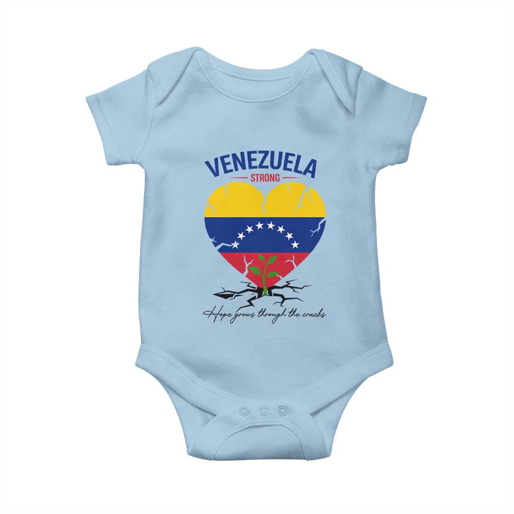 Venezuela Strong Healing Support Baby Onesie Hope Grows Through Cracks Venezuelan Flag Heart TS02 Light Blue Print Your Wear